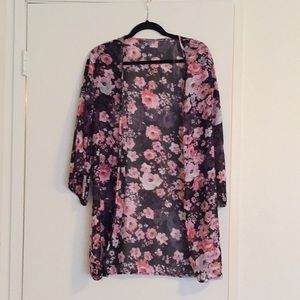 Charlotte Russe Floral Chiffon Kimono